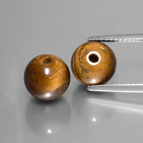 Tiger's Eye طبيعي بلون بني ذهبي، وزن ‎‎ قيراط، شكل كرة / كروي، مقاس ‎8.24‎ مم