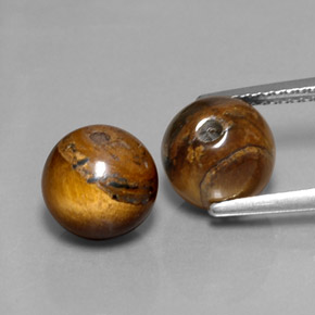 Tiger's Eye طبيعي بلون بني ذهبي، وزن ‎‎ قيراط، شكل كرة / كروي، مقاس ‎8.23‎ مم