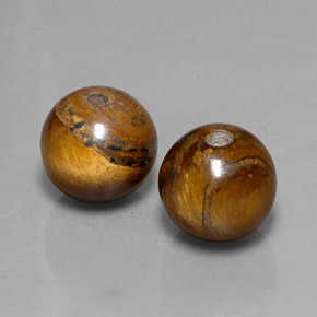 Tiger's Eye طبيعي بلون بني ذهبي، وزن ‎‎ قيراط، شكل كرة / كروي، مقاس ‎8.23‎ مم