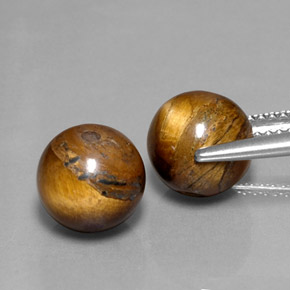 Tiger's Eye طبيعي بلون بني ذهبي، وزن ‎‎ قيراط، شكل كرة / كروي، مقاس ‎8.23‎ مم