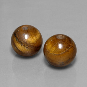 Tiger's Eye طبيعي بلون بني ذهبي، وزن ‎‎ قيراط، شكل كرة / كروي، مقاس ‎8.10‎ مم