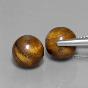 Tiger's Eye طبيعي بلون بني ذهبي، وزن ‎‎ قيراط، شكل كرة / كروي، مقاس ‎8.10‎ مم