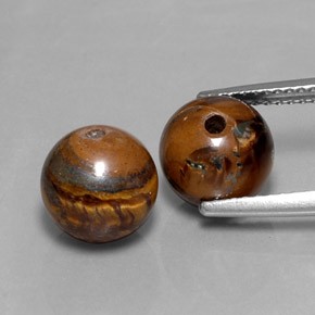 Tiger's Eye طبيعي بلون بني ذهبي، وزن ‎‎ قيراط، شكل كرة / كروي، مقاس ‎8.32‎ مم