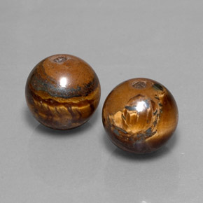 Tiger's Eye طبيعي بلون بني ذهبي، وزن ‎‎ قيراط، شكل كرة / كروي، مقاس ‎8.32‎ مم