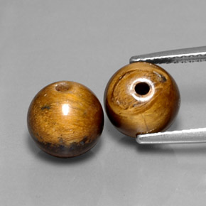 Tiger's Eye طبيعي بلون بني ذهبي، وزن ‎‎ قيراط، شكل كرة / كروي، مقاس ‎8.33‎ مم