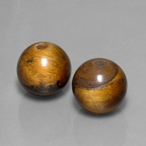 Tiger's Eye طبيعي بلون بني ذهبي، وزن ‎‎ قيراط، شكل كرة / كروي، مقاس ‎8.33‎ مم