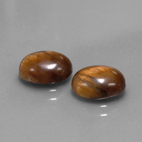 Tiger's Eye طبيعي بلون بني ذهبي، وزن ‎‎ قيراط، شكل بيضاوى، مقاس ‎8.8x6.7‎ مم
