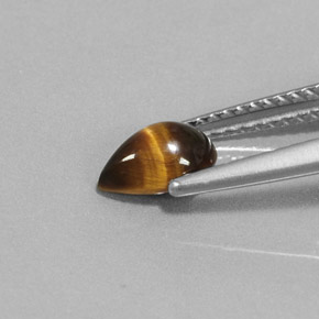 Tiger's Eye طبيعي بلون بني ذهبي، وزن ‎0.70‎ قيراط، شكل شكل الكمثرى، مقاس ‎7.2x5‎ مم