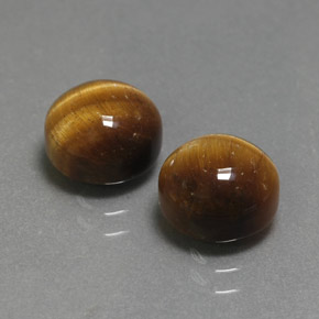 Tiger's Eye طبيعي بلون بني ذهبي، وزن ‎‎ قيراط، شكل دائري، مقاس ‎7.98‎ مم