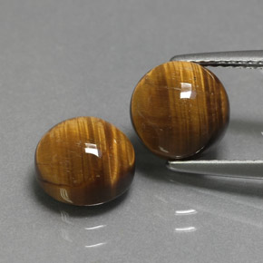Tiger's Eye طبيعي بلون بني ذهبي، وزن ‎‎ قيراط، شكل دائري، مقاس ‎8.00‎ مم