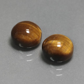 Tiger's Eye طبيعي بلون بني ذهبي، وزن ‎‎ قيراط، شكل دائري، مقاس ‎8.00‎ مم