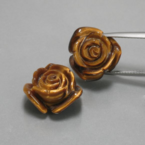 Tiger's Eye طبيعي بلون بني ذهبي، وزن ‎‎ قيراط، شكل شكل خيالي، مقاس ‎15.2x14.2‎ مم