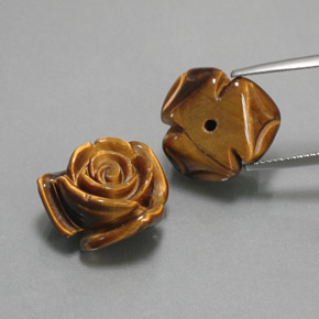 Tiger's Eye طبيعي بلون بني ذهبي، وزن ‎‎ قيراط، شكل شكل خيالي، مقاس ‎15.2x14.2‎ مم
