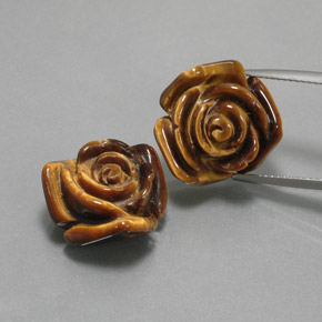 Tiger's Eye طبيعي بلون بني ذهبي، وزن ‎‎ قيراط، شكل شكل خيالي، مقاس ‎16.1x15.6‎ مم