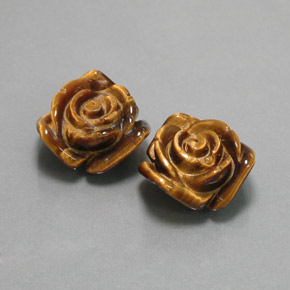 Tiger's Eye طبيعي بلون بني ذهبي، وزن ‎‎ قيراط، شكل شكل خيالي، مقاس ‎16.1x15.6‎ مم