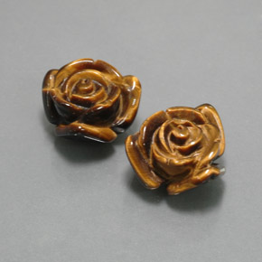 Tiger's Eye طبيعي بلون بني ذهبي، وزن ‎23.41‎ قيراط، شكل شكل خيالي، مقاس ‎16.4x15.5‎ مم