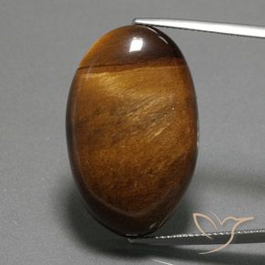 34.98ct طبيعي بنى القرفة غامق عين النمر, بيضوي, غير شفاف