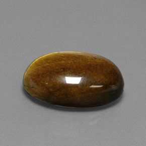 Tiger's Eye طبيعي بلون بني ذهبي، وزن ‎18.74‎ قيراط، شكل بيضاوى، مقاس ‎21.6x14.4‎ مم
