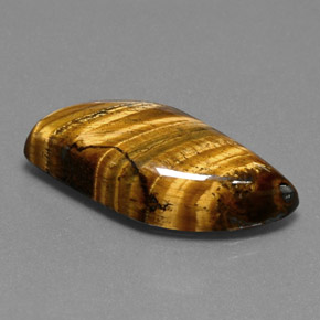 عين النمر ذهب البنى طبيعي، شكل خيالي، 18.41 قيراط، غير شفاف
