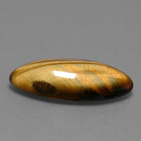 Tiger's Eye طبيعي بلون بني ذهبي، وزن ‎14.53‎ قيراط، شكل ماركيز، مقاس ‎27.3x11‎ مم