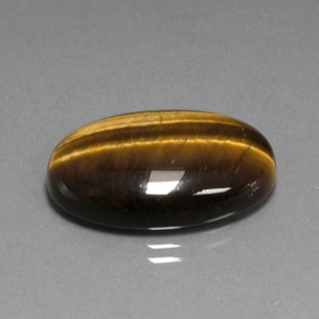 Tiger's Eye طبيعي بلون بني ذهبي، وزن ‎20.40‎ قيراط، شكل بيضاوى، مقاس ‎24.7x16.7‎ مم