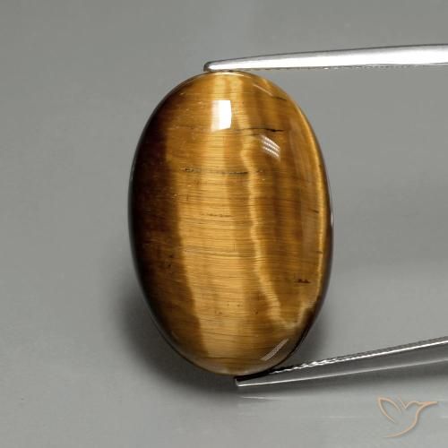 20.74ct طبيعي بنى متوسط عين النمر, بيضوي, غير شفاف