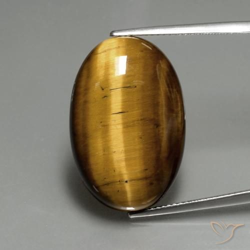 20.36ct طبيعي بني ذهبي عين النمر, بيضوي, غير شفاف