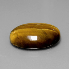 Tiger's Eye طبيعي بلون بني ذهبي، وزن ‎20.54‎ قيراط، شكل بيضاوى، مقاس ‎24.7x16.6‎ مم
