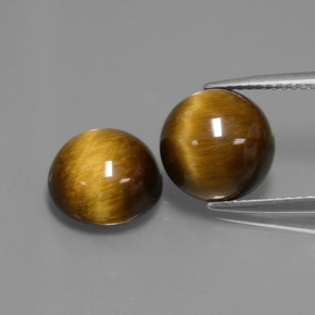 أحجار عين النمر بني ذهبي طبيعية، قصة دائرى، غير شفاف، وزنها  قيراط