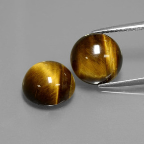 Tiger's Eye طبيعي بلون بني ذهبي، وزن ‎‎ قيراط، شكل دائري، مقاس ‎10.07‎ مم