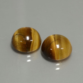 Tiger's Eye طبيعي بلون بني ذهبي، وزن ‎‎ قيراط، شكل دائري، مقاس ‎10.02‎ مم