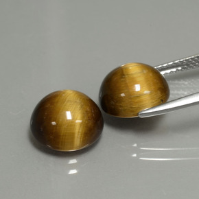 أحجار عين النمر ذهب البنى طبيعية، قصة دائرى، غير شفاف، وزنها  قيراط