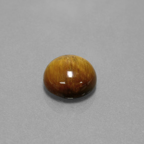 Tiger's Eye طبيعي بلون بني ذهبي، وزن ‎3.46‎ قيراط، شكل دائري، مقاس ‎10.03‎ مم