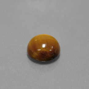 Tiger's Eye طبيعي بلون بني ذهبي، وزن ‎3.69‎ قيراط، شكل دائري، مقاس ‎10.06‎ مم