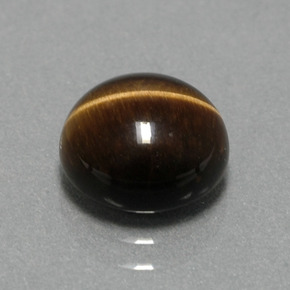 Tiger's Eye طبيعي بلون بني ذهبي، وزن ‎2.78‎ قيراط، شكل دائري، مقاس ‎9.07‎ مم