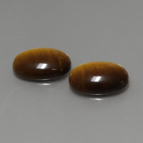 Tiger's Eye طبيعي بلون بني ذهبي، وزن ‎‎ قيراط، شكل بيضاوى، مقاس ‎14x10‎ مم