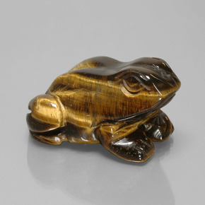 Tiger's Eye طبيعي بلون بني ذهبي، وزن ‎284.94‎ قيراط، شكل شكل خيالي، مقاس ‎47.8x39‎ مم