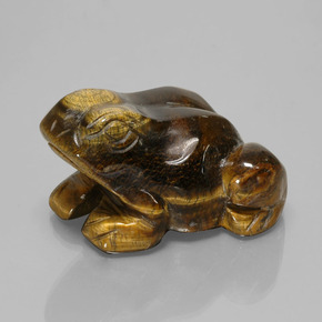 Tiger's Eye طبيعي بلون بني ذهبي، وزن ‎284.94‎ قيراط، شكل شكل خيالي، مقاس ‎47.8x39‎ مم