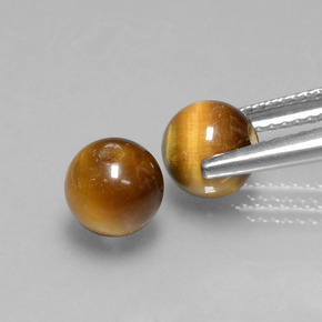 أحجار عين النمر ذهب البنى طبيعية، جسم كروى / الكرة، غير شفاف، وزنها  قيراط