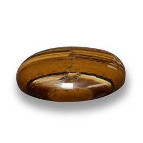 Tiger's Eye طبيعي بلون بني محمر، وزن ‎33.59‎ قيراط، شكل بيضاوى، مقاس ‎28.1x19.6‎ مم