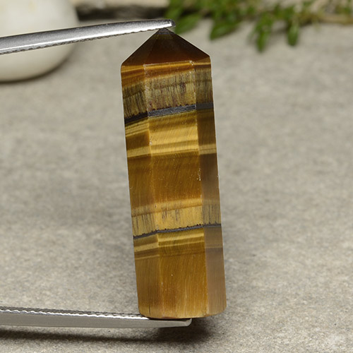 عين النمر بنى دافئ طبيعي، شكل خيالي، 21.18 قيراط، غير شفاف