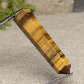 عين النمر بني ذهبي طبيعي، شكل خيالي، 19.17 قيراط، غير شفاف