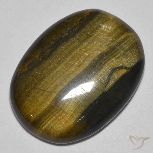 22.23ct طبيعي ذهب البنى عين النمر, بيضوي, غير شفاف