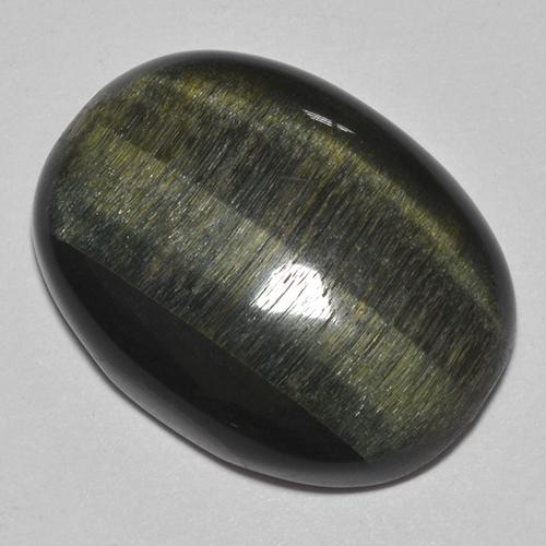 Tiger's Eye طبيعي بلون متعدد الألوان، وزن ‎30.08‎ قيراط، شكل بيضاوى، مقاس ‎25.3x19‎ مم