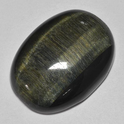 Tiger's Eye طبيعي بلون متعدد الألوان، وزن ‎30.08‎ قيراط، شكل بيضاوى، مقاس ‎25.3x19‎ مم