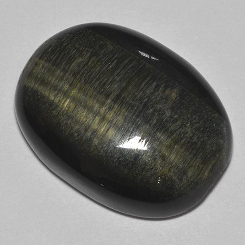 Tiger's Eye طبيعي بلون متعدد الألوان، وزن ‎30.08‎ قيراط، شكل بيضاوى، مقاس ‎25.3x19‎ مم