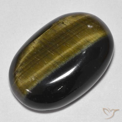 19.25ct طبيعي ذهب البنى عين النمر, بيضوي, غير شفاف