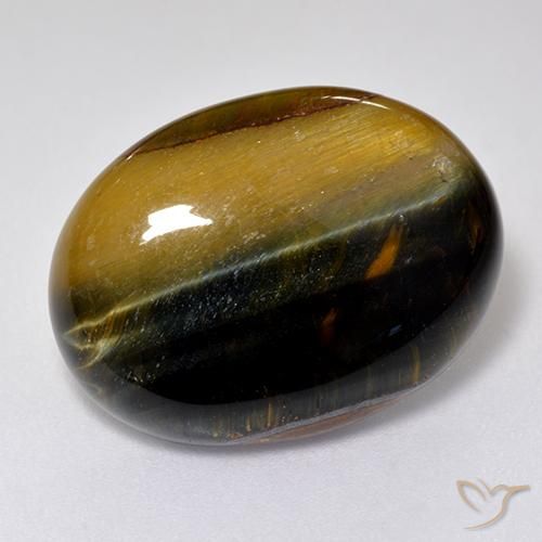 15.79ct طبيعي ذهب البنى عين النمر, بيضوي, غير شفاف