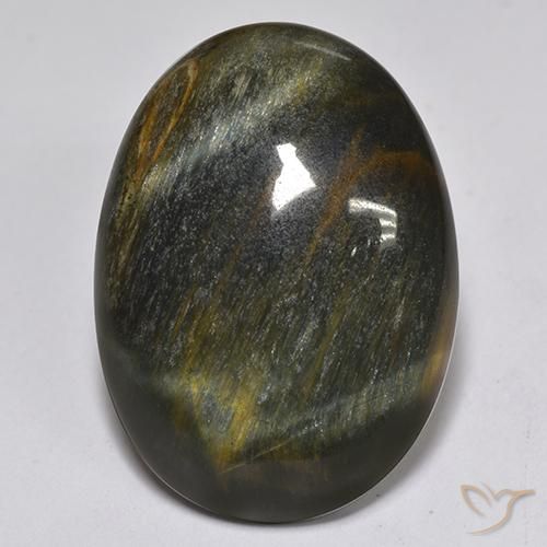 15.17ct طبيعي ذهب البنى عين النمر, بيضوي, غير شفاف