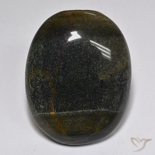 32.04ct طبيعي ذهب البنى عين النمر, بيضوي, غير شفاف